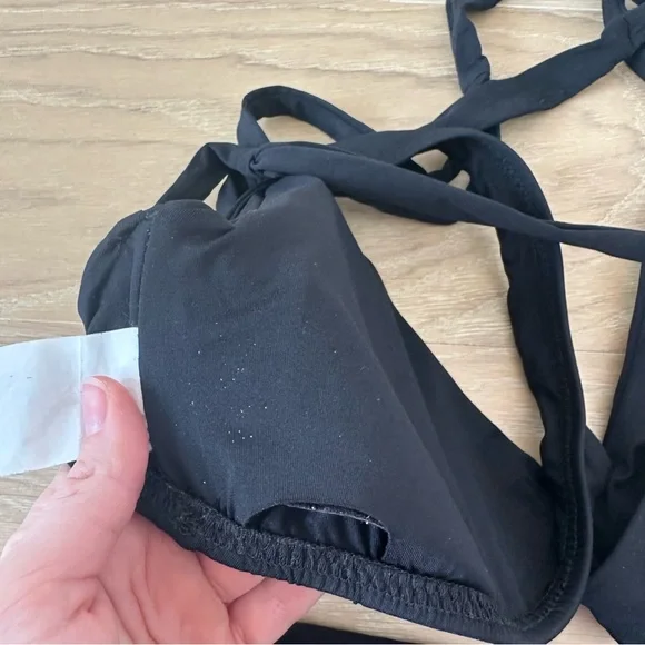 Becca Color Code Surplice Wrap bikini top and bottom black size medium D Swim - Picture 12 of 12